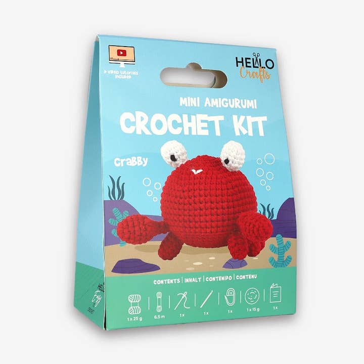 Knitty Critters - Mini Amigurumi - Krabbe | DIY Häkelset für den Großhandel von Creative World of Crafts