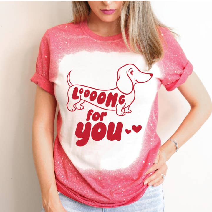 Langt For Dig Blegede Valentinsdag T-shirt for engroshandel hos Hello Gorgeous Apparel
