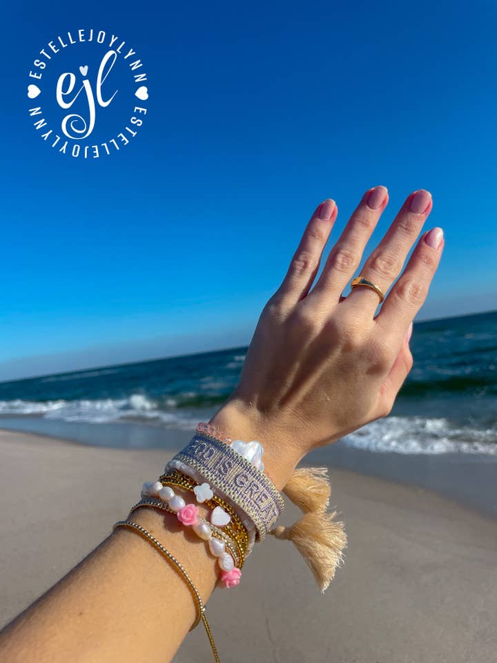 GOD IS GREAT Embroidered Religious Bracelet for wholesale by EstelleJoyLynn, LLC