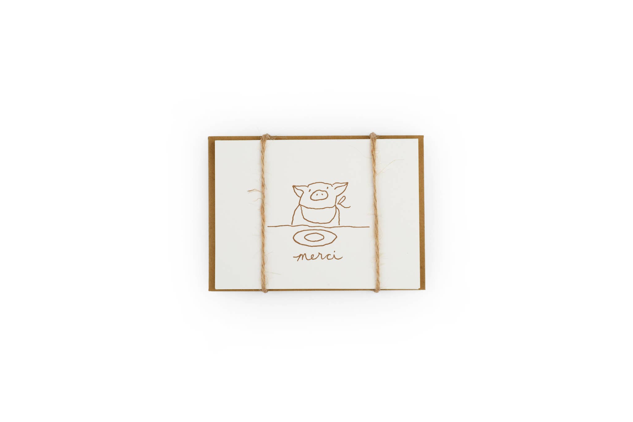 a wink design - Wholesale Thank You Card - merci pig notecard1