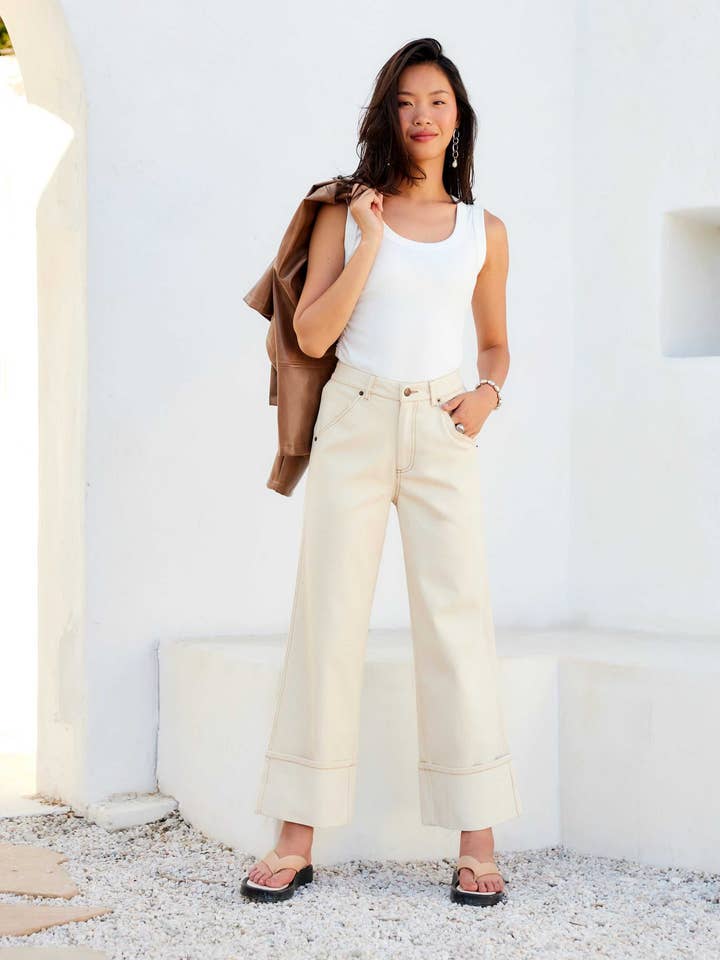 Dana Cuffed Wide-Leg Jeans for wholesale by Fifteen Twenty