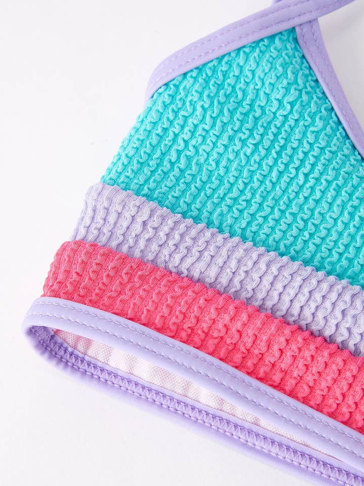 Rylee Faith Designs - Wholesale Two Piece Swimsuit - Kids - "Blue and Red Stripes" Kid's Swimsuit