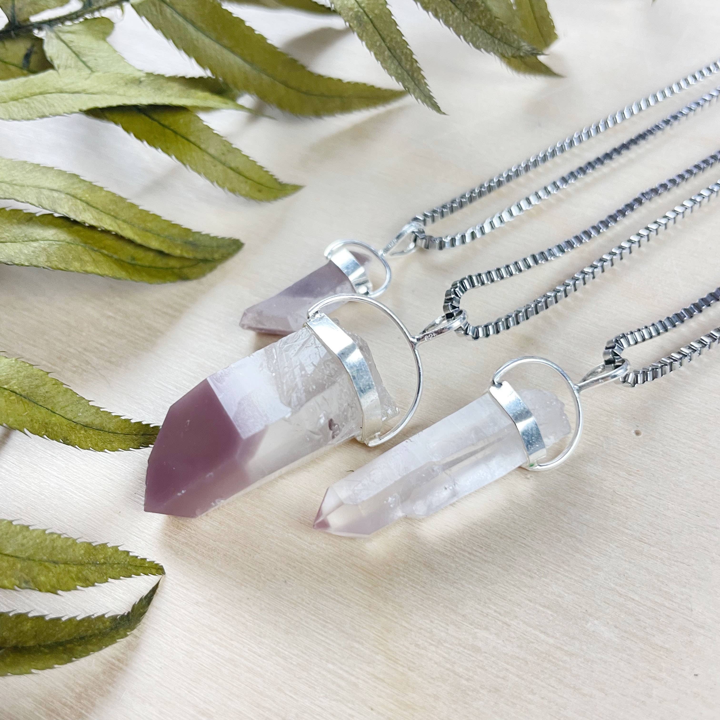 Ewelina Pas Jewelry - Wholesale Pendant/Charm Necklace - Silver Lithium Quartz Slice Necklace2