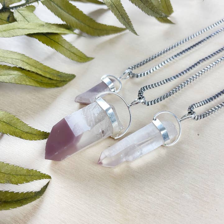 Ewelina Pas Jewelry - Wholesale Pendant/Charm Necklace - Silver Lithium Quartz Slice Necklace2