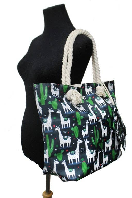 Cap Zone - Wholesale Tote Bag - Women's - Llama And Cactus Tote Bag5