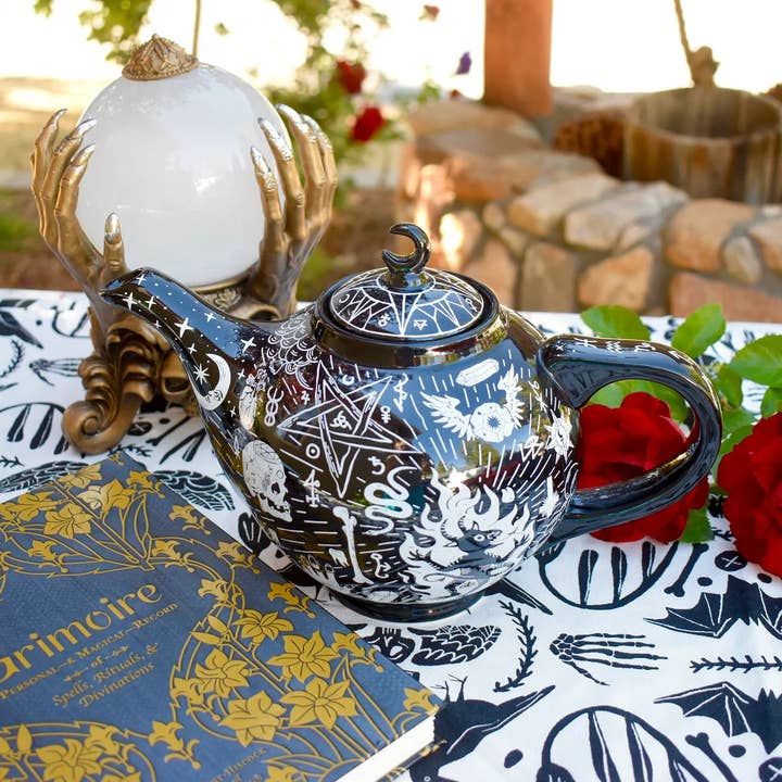 All Little Cute Things - Wholesale Tea Pot - Teapot. Satanic Witches Brew Coven Black Skulls