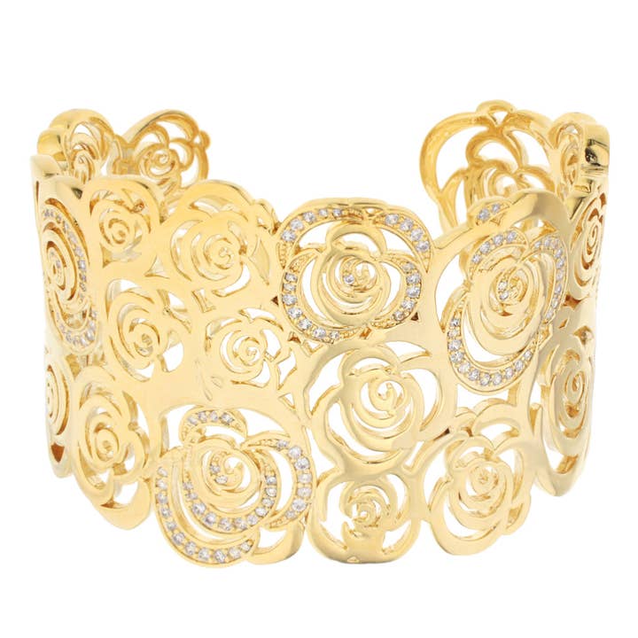 Rose Garden Cuff Bangle for wholesale by Lauren G Adams