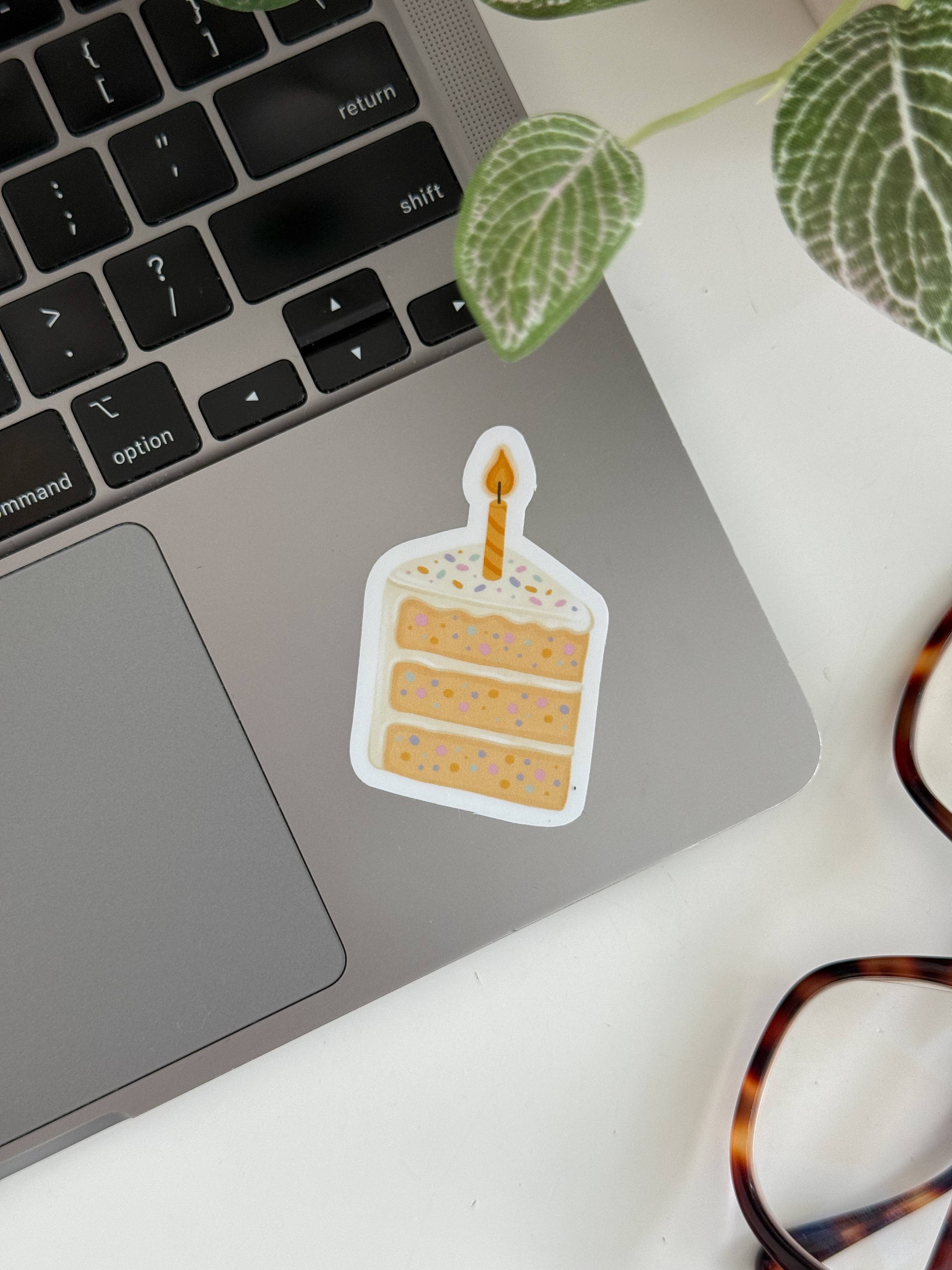 Simple Whimsy - Wholesale Sticker - Confetti Slice of Cake - Celebrate Sprinkles Vinyl Sticker1