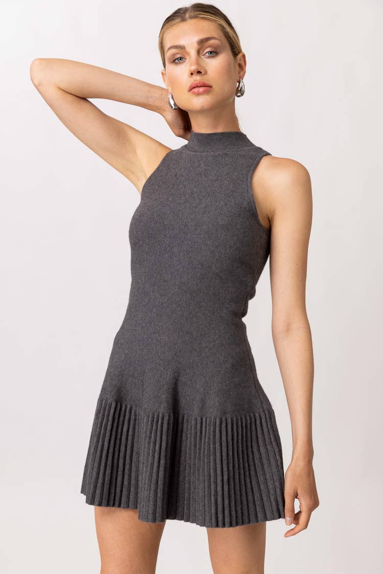 CHARCOAL KATIE SWEATER MINI DRESS for wholesale on Faire1