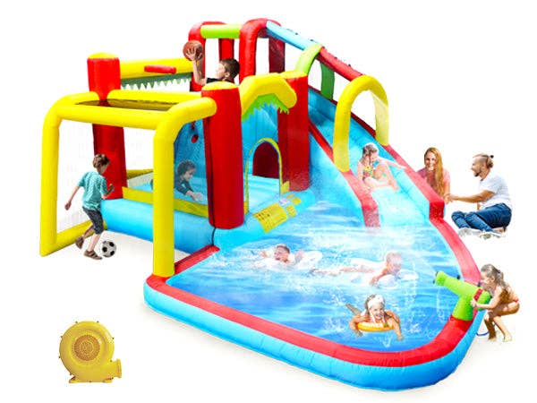 39F Inc. - Wholesale Inflatables - 7-in-1 Inflatable Water Park Bounce House – Slide, Pool 15