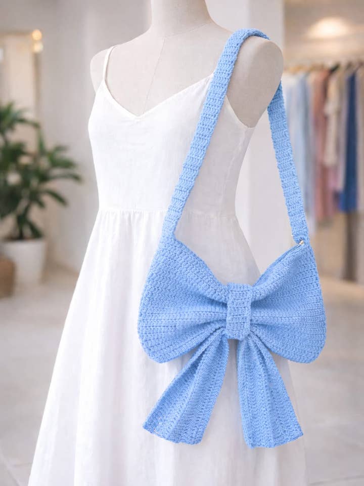 CHQE Bow Crossbody Bag for Women, Handmade Crochet Bag for wholesale by CHQEL