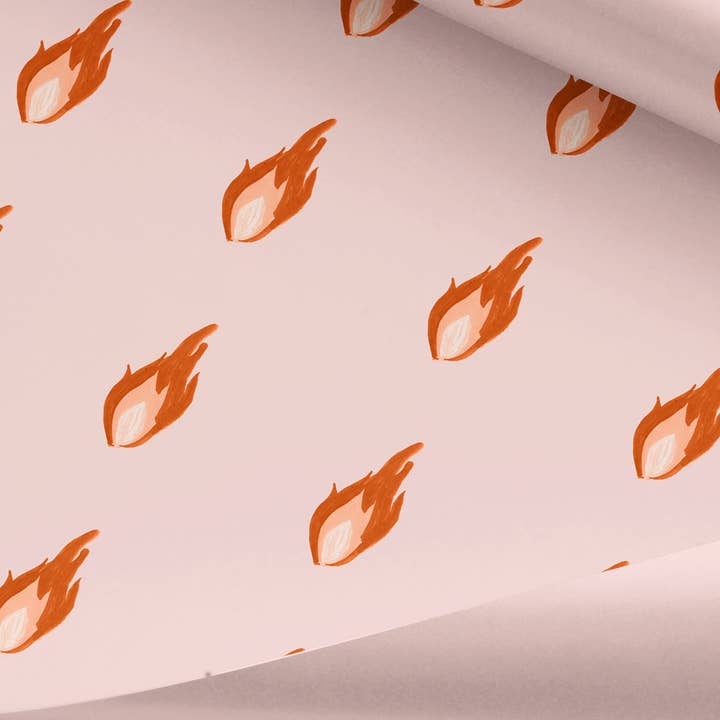 Valentines Recycled Flame Wrapping Paper for wholesale by Emma Make