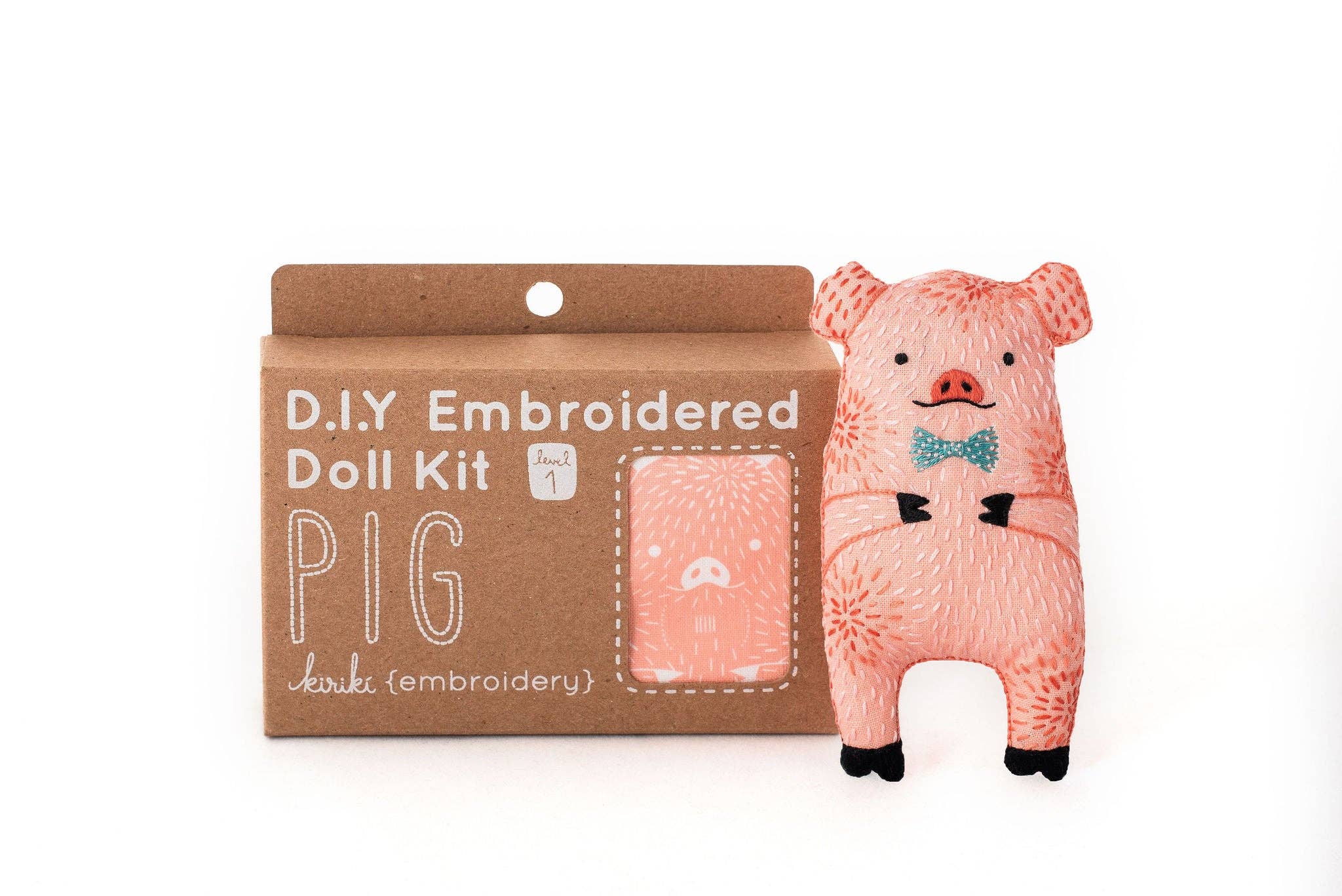 Kiriki Press - Wholesale Embroidery/Cross Stitch Supplies - Pig - Embroidery Kit1