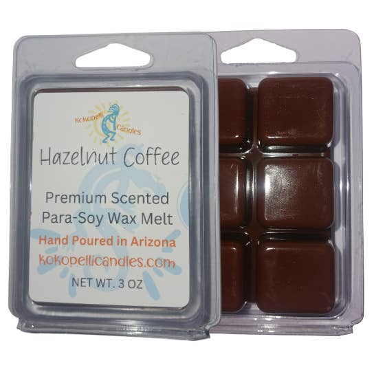 Hazelnut Coffee Scent Hand-Poured Soy Blend Wax Melt for wholesale by Kokopelli Candle Co.