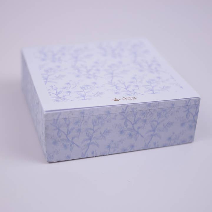The Royal Standard - Wholesale Sticky Notes - Aldridge Garden Sticky Note Cube Blue/White 3x3