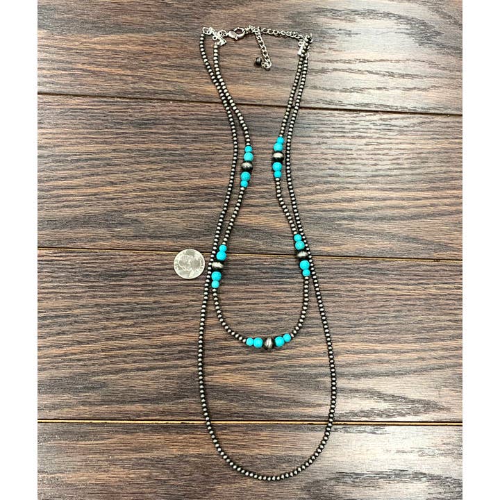 ISAC Trading Inc - Wholesale Beaded/Pearl Necklace - 734433, Handmade Navajo Synthetic Turquoise necklace