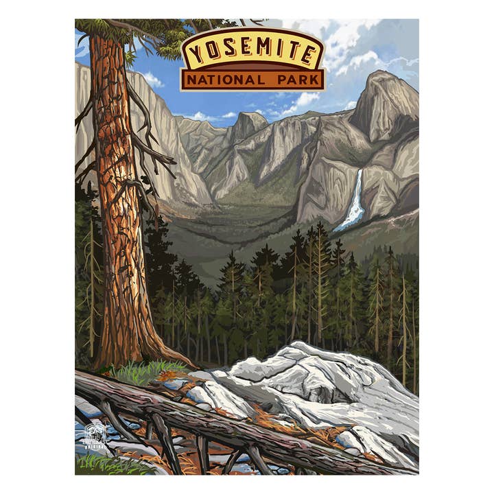 PAL-13480 A Yosemite Falls & Valley 9x12 Print for wholesale by Art of Place