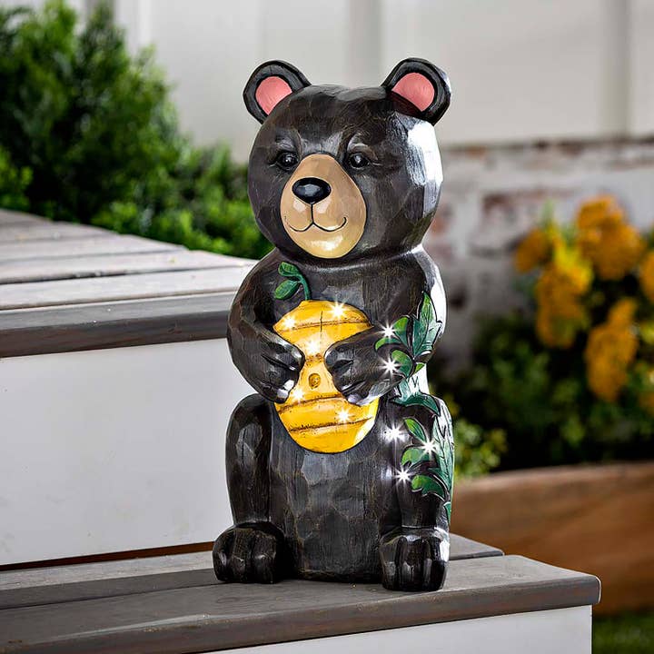 Indoor/Outdoor 18" Illuminated Garden Statue, Bear for wholesale by Evergreen Enterprises