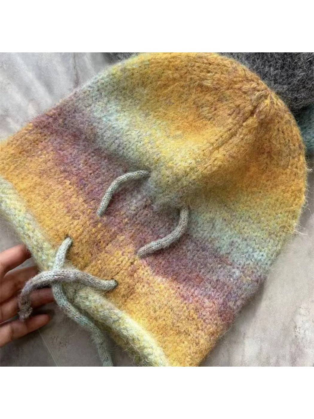 Funkyrel® Atzbranding Limited – wholesale Mössa - Dam – Haila - Justerbar Slouch Stickad Mössa med Gradientfärg6