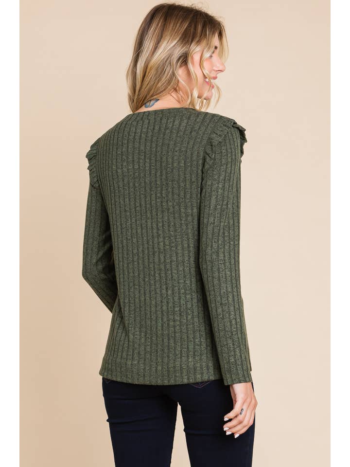 Emerald Collection - Wholesale Knit Top - Women's - ETK-9322-PL Plus Size Long Sleeve Solid Rib Knit Fashion Top7