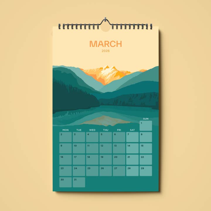 Ivivid Design - Wholesale Calendar - Mountain Calendar 20263
