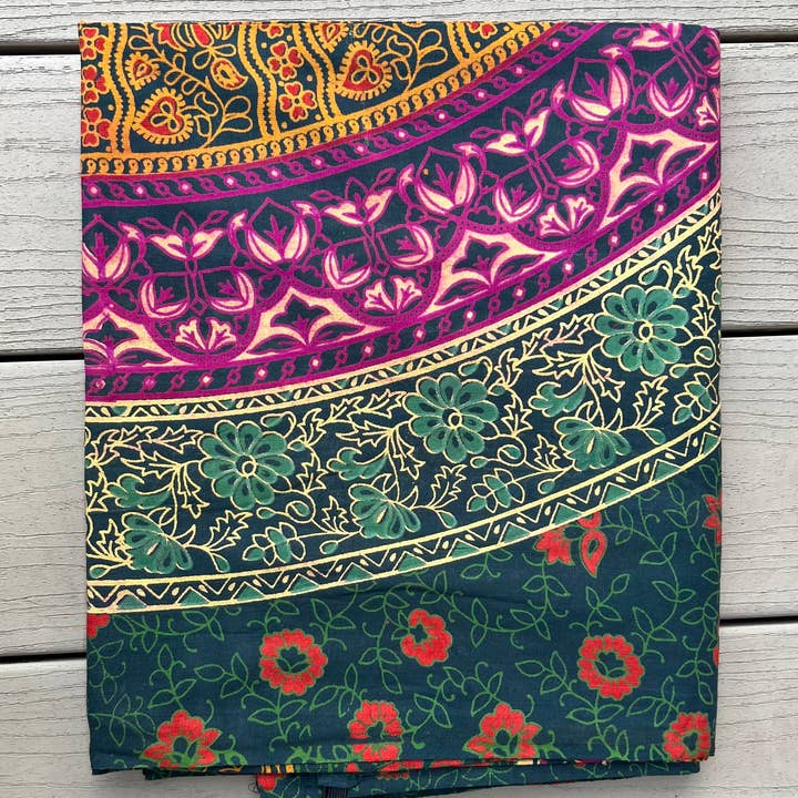 Lungta Imports - Wholesale Tapestry/Textile - Floral Mandala Tapestry Wall Decor Beach Throw 80X50 Inches22