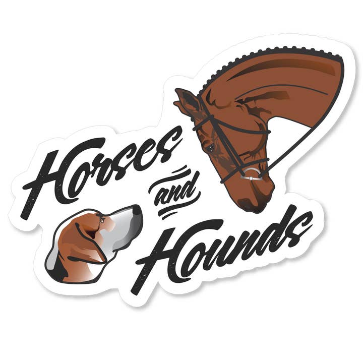 Horses & Hounds Sticker for wholesale by Horseplay Apparel