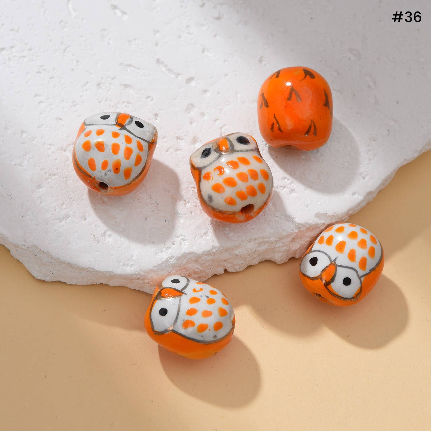 Beads Creation – wholesale Pärlor – Handmålade djurkeramikpärlor med stort hål Smycken ORG30415