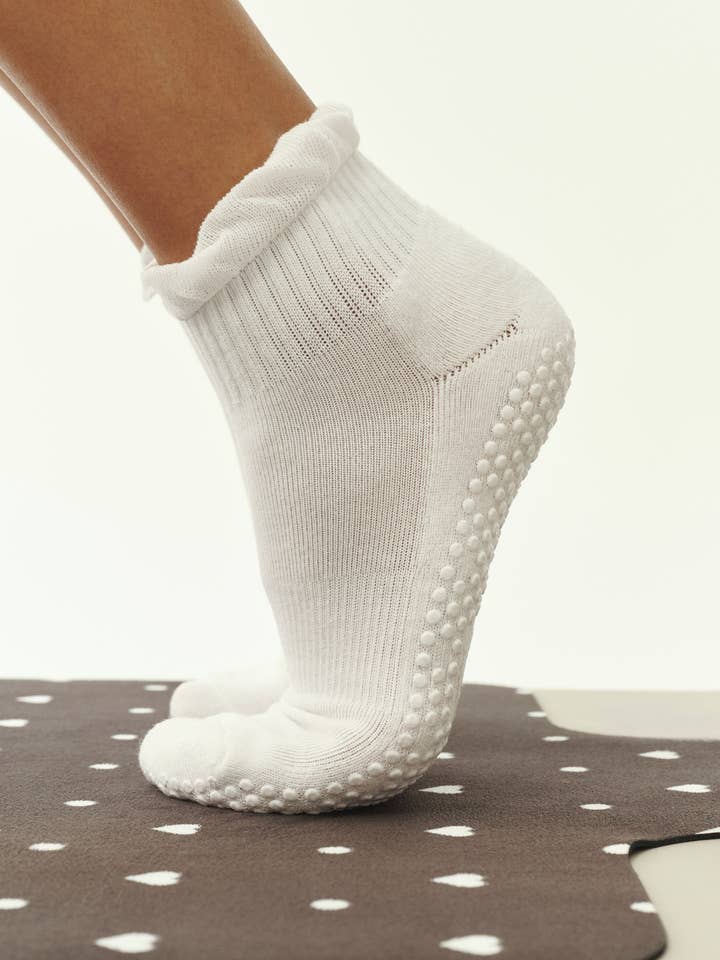 Meias Quarter Crew antiderrapantes com babado Snow por atacado de MoveActive