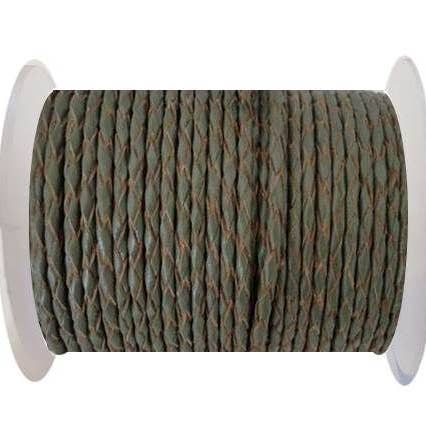 RUNDA FLÄTAT LÄDERBAND 5MM SE/B/KHAKHI-NATURLIGA KANTER för wholesale av Sun Enterprises B.V.