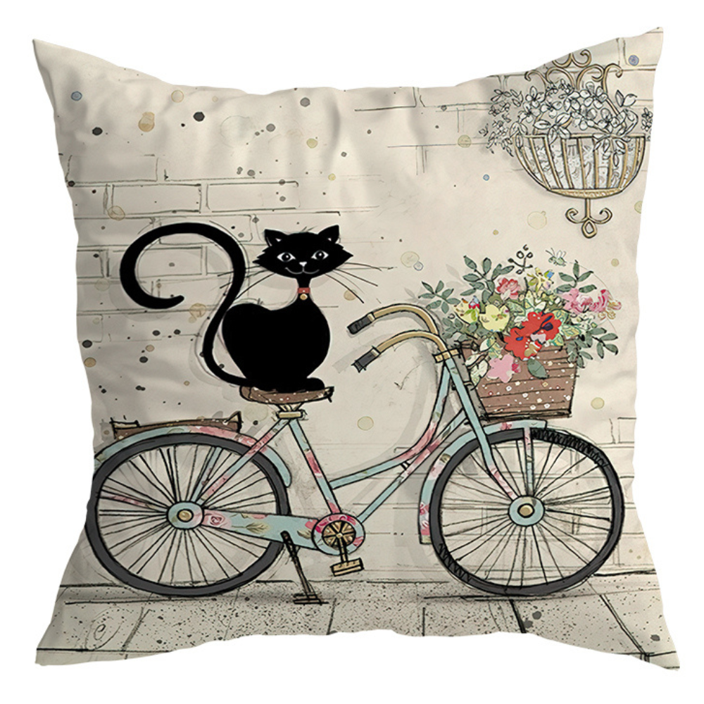 Moderny - Wholesale Throw Pillow Cover - Vintage Black Cat Cushion Covers1