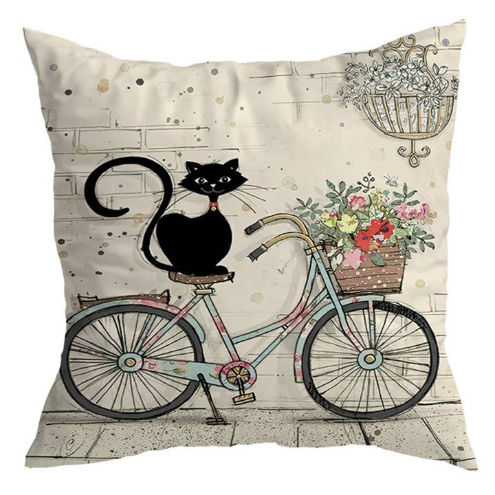 Moderny - Wholesale Throw Pillow Cover - Vintage Black Cat Cushion Covers1