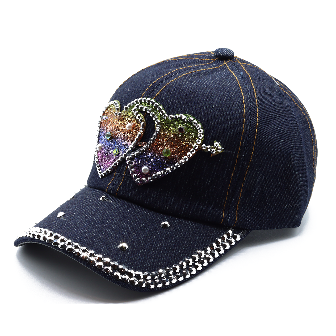 Selini New York - Wholesale Baseball Cap - Women's - 12pcs Assorted Bling Studs Cap - CP94ASST-A12