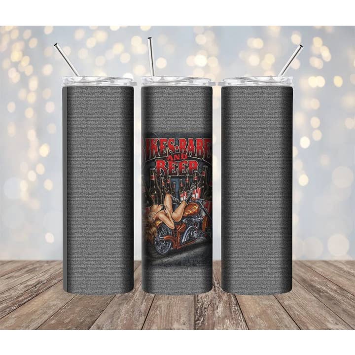 Motorcycle Bikers Babes and Beer 20 oz Tumbler for wholesale by Lillypad Creations