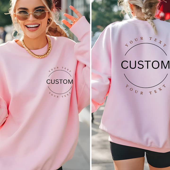 One Nine - Wholesale Graphic Sweatshirt - Women's - Custom Sweatshirt / Arch Logo Custom Printed Sweatshirts  0