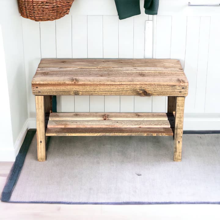 Intrinsic Haven – wholesale Bench – Farmhouse Rustic 1-Shelf Entryway Bench