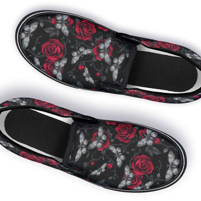 Witchwood Bags - Wholesale Slip On Sneakers - Women's - Slip On Shoes - Moth Roses0