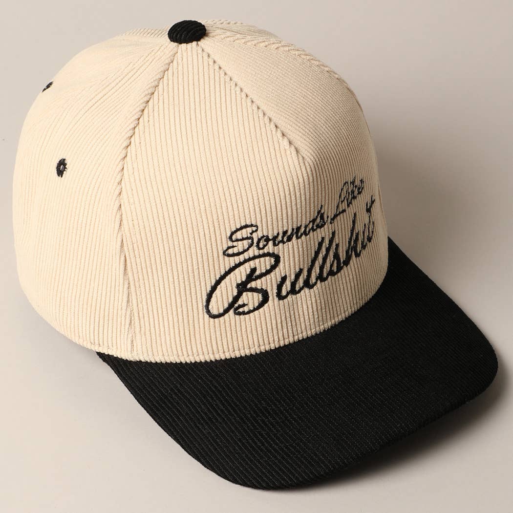 Fashion City - Wholesale Trucker Hat - Unisex - Sounds like Bullshit Corduroy Trucker Baseball Cap1