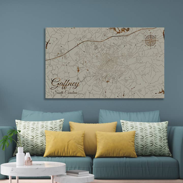 South Carolina: Gaffney Street Map for wholesale by Fire & Pine