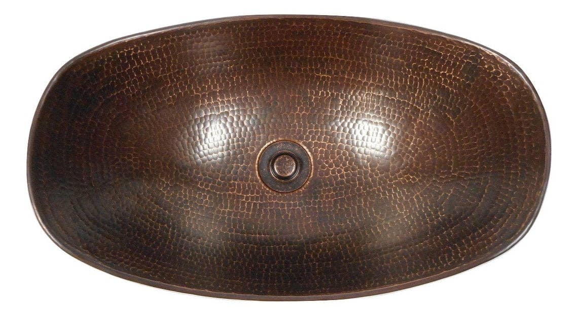 targa group - Wholesale Bathroom Accessory Set - Oval Roman Vessel Bathroom Sink with Drain copper3