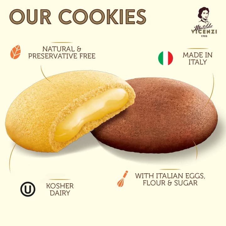 Vicenzi USA Inc. - Wholesale Cookie - Grisbi Mix Box, Assorted Cream Filled Biscuits, 600g2