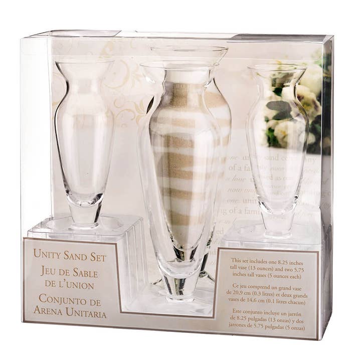 Lillian Rose - Vente Vases - Set de cérémonie du sable d'unité en verre avec 3 vases1