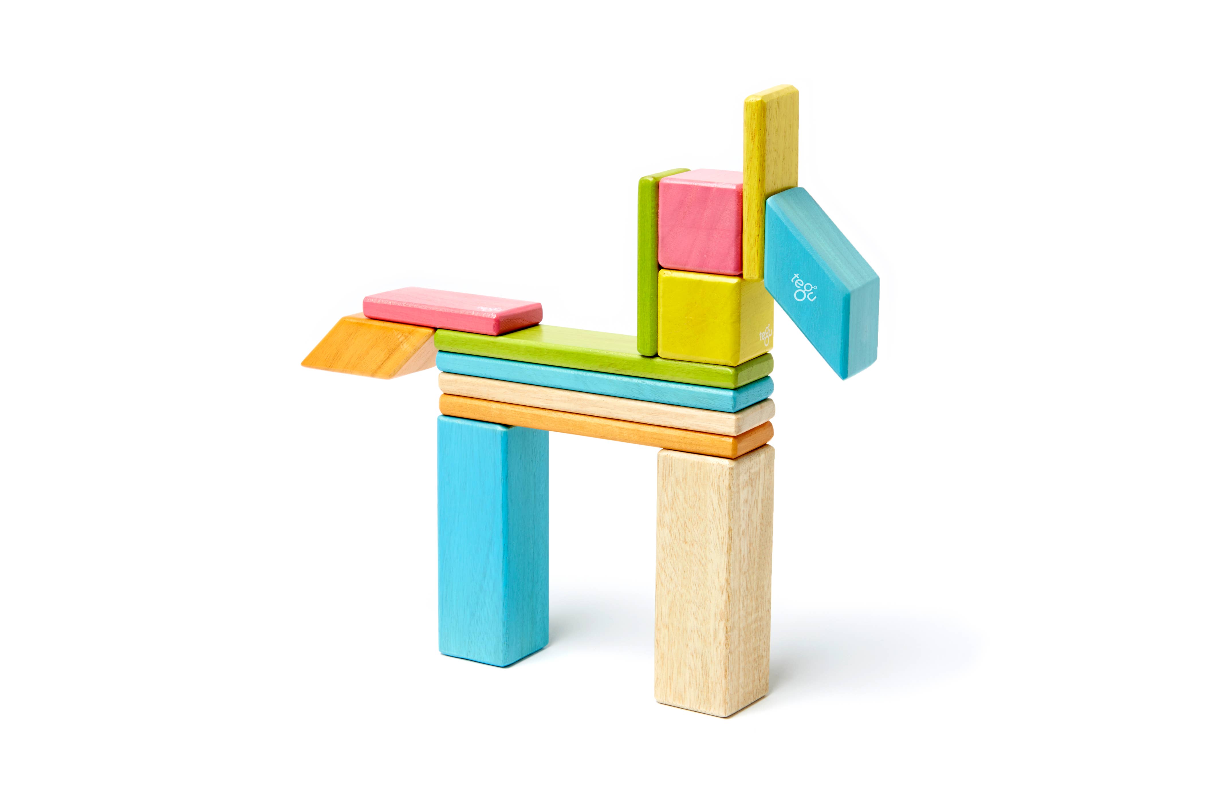 Tegu - Wholesale Building Set - Kids - 14 Piece Magnetic Wooden Block Set2