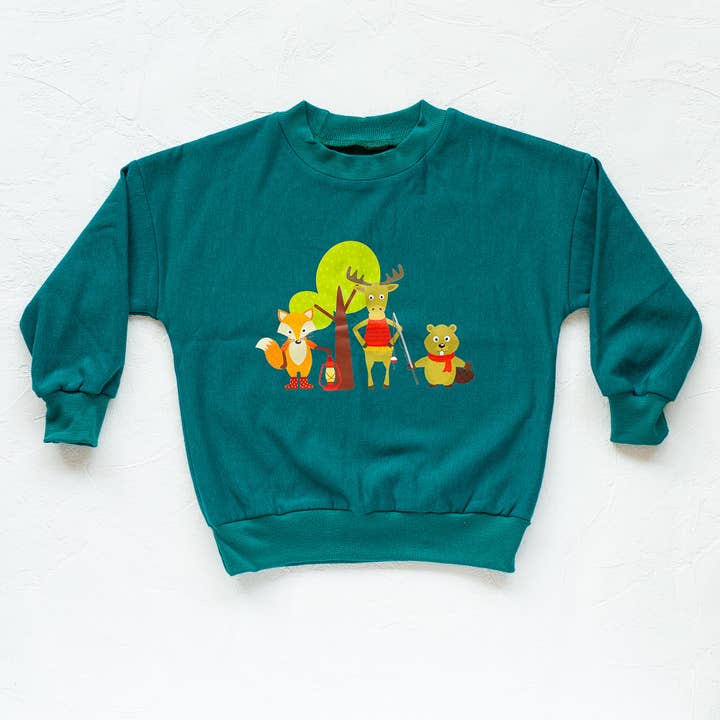 Canadian Crew Oversized Sweatshirt - Teal for wholesale by Peanut and Bumble