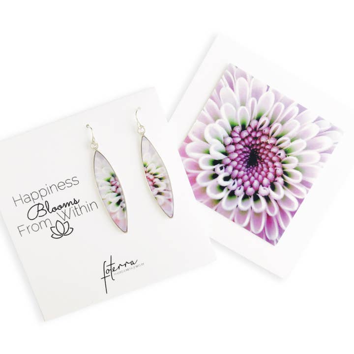 Pendientes Dalia Rosa para venta al por mayor de Foterra Jewelry