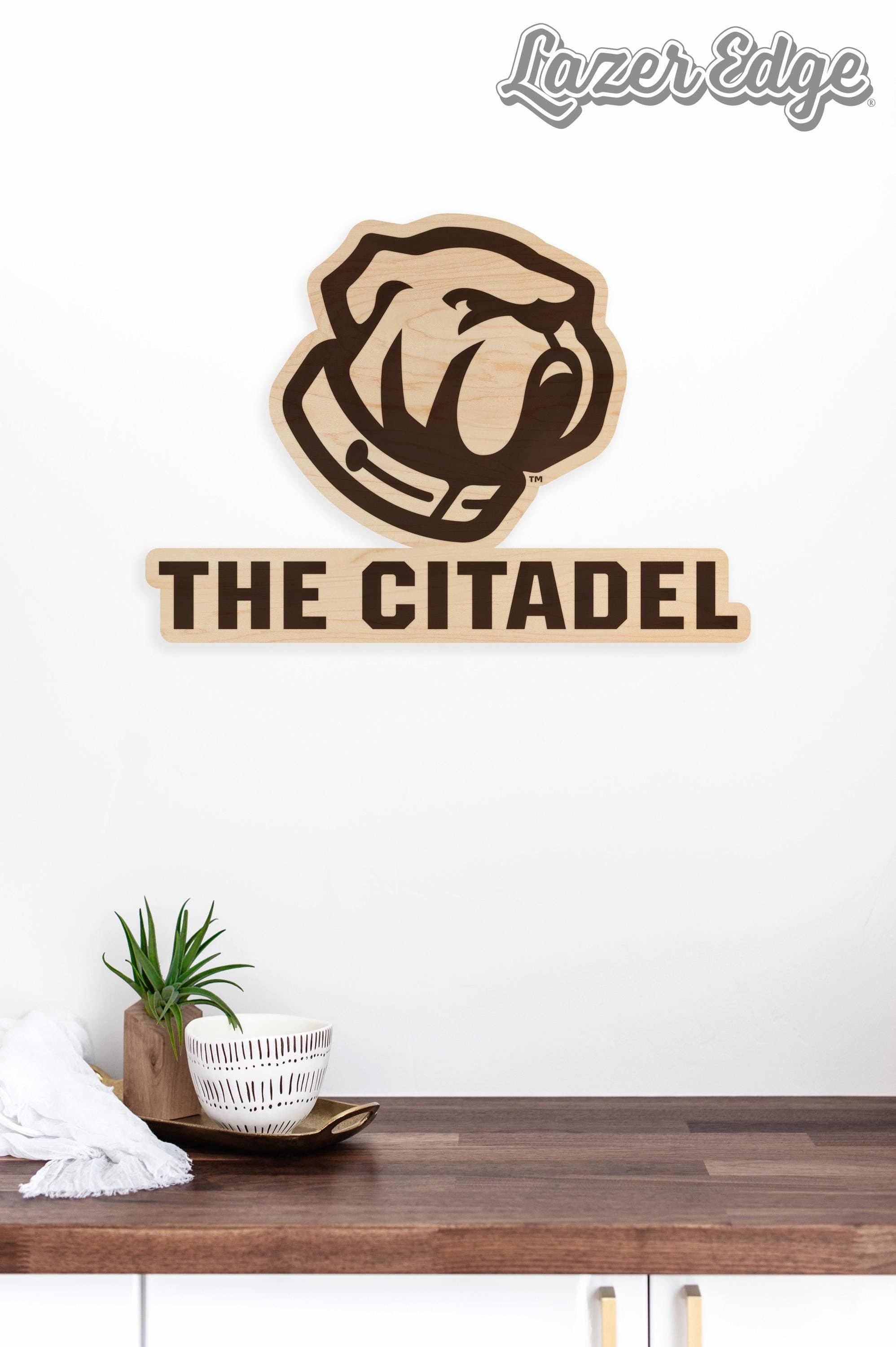 LazerEdge - Wholesale Wall Accent - The Citadel Bulldog Wall Hanging – Crafted from Cherry and  Maple Wood - The Citadel Cadets3