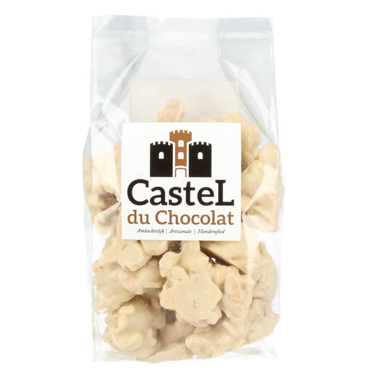 Erdnuss clustert weiße Schokolade für den Großhandel von Castel du Chocolat