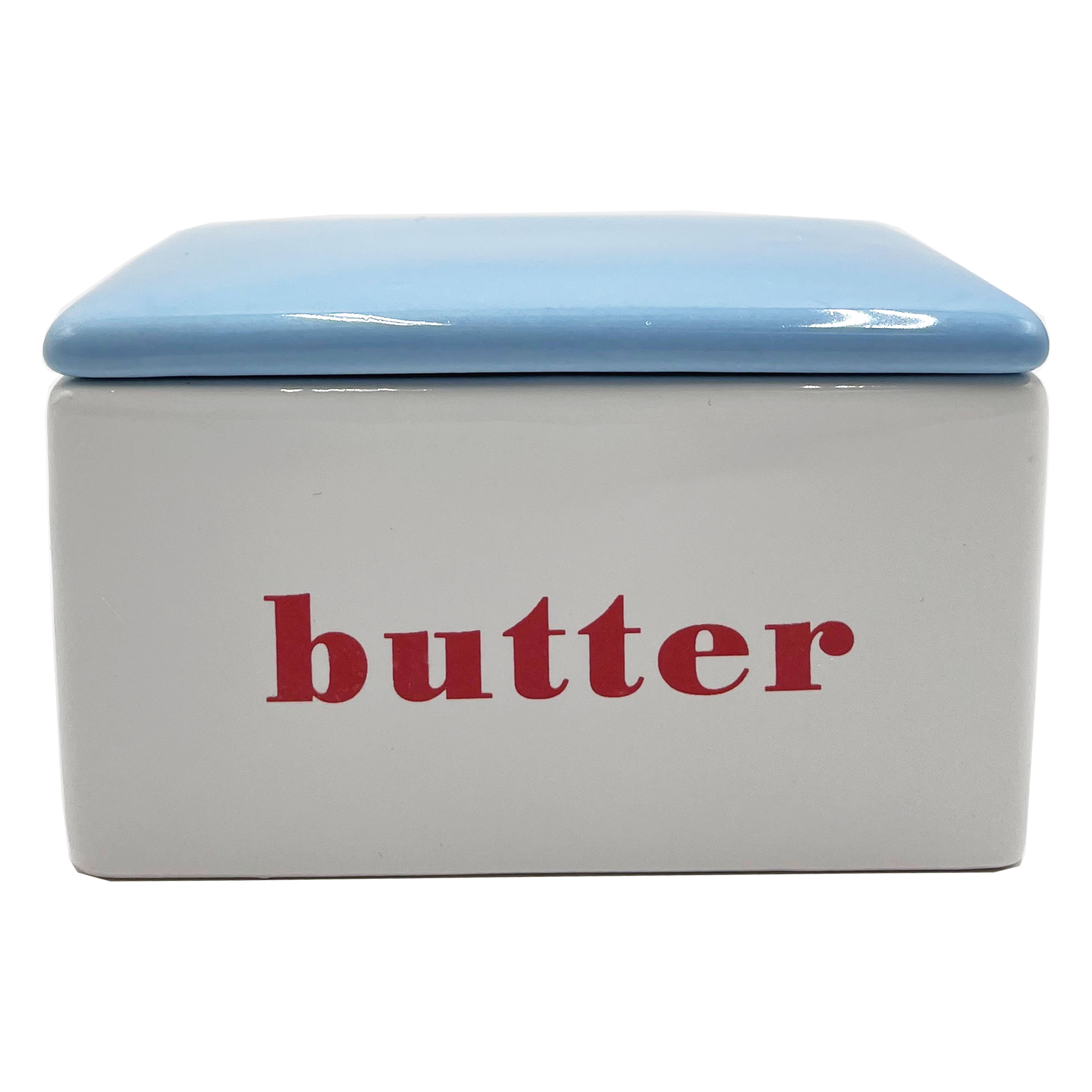 first of a kind - Wholesale Butter Dish - Ceramic Butter Box, Red, White & Blue - Vintage Butter Keepe3
