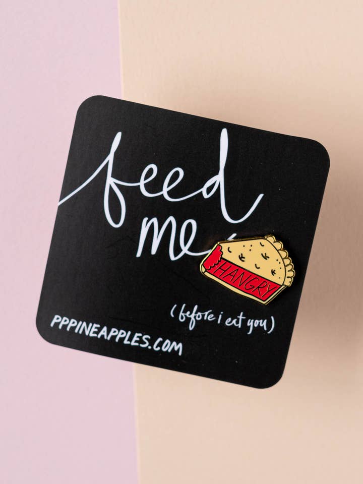 Hangry | Alfinete de tarte | Broche de esmalte Hangry Pie por atacado de Pin-up Pineapples