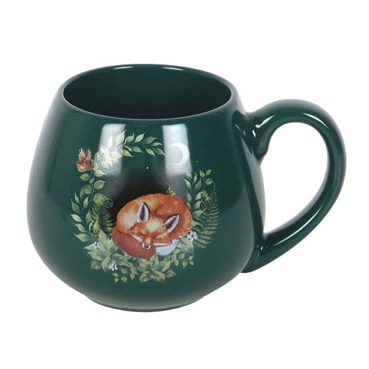 Something Different Wholesale - Wholesale Coffee Mug - Green Sleeping Fox Rounded Mug3
